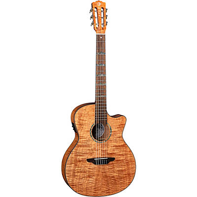 Luna High Tide Exotic Mahogany Nylon-String Acoustic-Electric Grand Concert Cutaway Guitar Satin Natural for sale