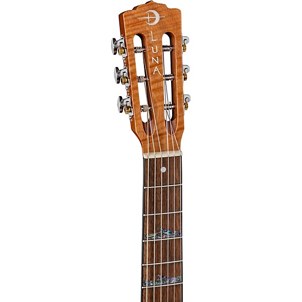 Luna High Tide Exotic Mahogany Nylon-String Acoustic-Electric Grand Concert Cutaway Guitar Satin Natural
