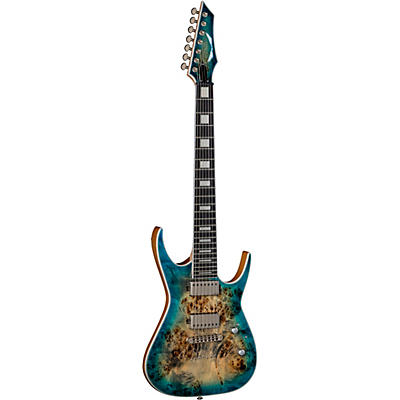 Dean Exile Select Burled Poplar 7-String Electric Guitar Satin Turquoise Burst for sale