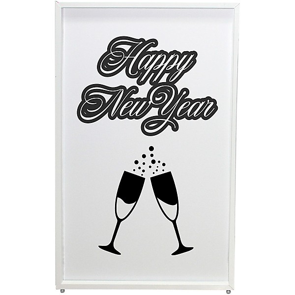 ProX XF-SNYTOAST New Year Toast Design Enhancement Scrim - Black Script on White | Set of Two White