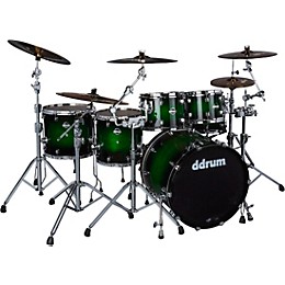 ddrum Dominion Birch 6-Piece Shell Pack With Ash Veneer Green Burst