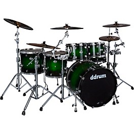 ddrum Dominion Birch 6-Piece Shell Pack With Ash Venee... ddrum Dominion Birch 6-Piece Shell Pack With Ash Veneer Green Burst