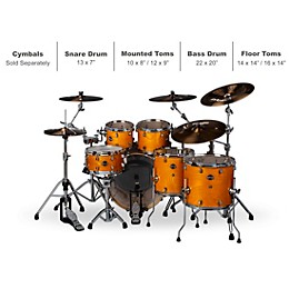 ddrum Dominion Birch 6-Piece Shell Pack With Ash Veneer Gloss Natural