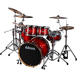 ddrum Dominion Birch 6-Piece Shell Pack With Ash Veneer Red Burst