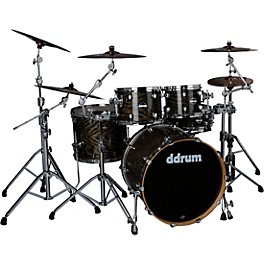 ddrum Dominion Birch 5-Piece Shell Pack With Ash Venee... ddrum Dominion Birch 5-Piece Shell Pack With Ash Veneer Trans Black