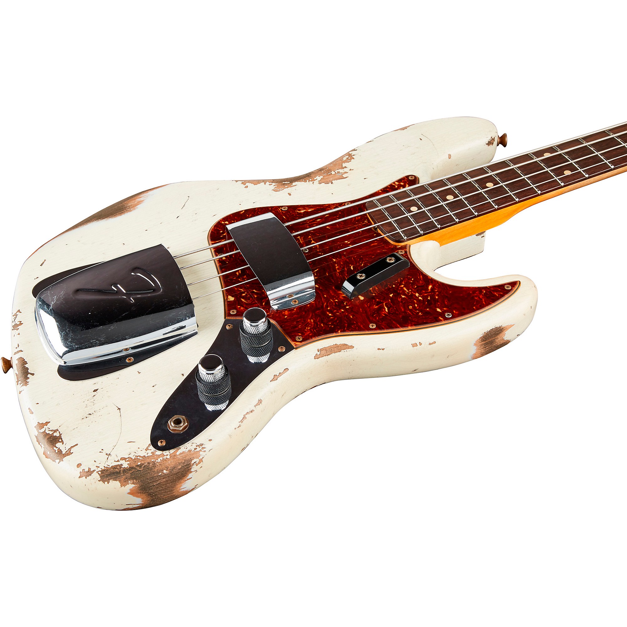 Platinum Fender Custom Shop 60 Jazz Bass Heavy Relic Aged Olympic