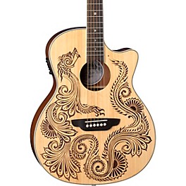 Luna Henna Dragon Select Spruce Acoustic/Electric Guitar Satin Natural