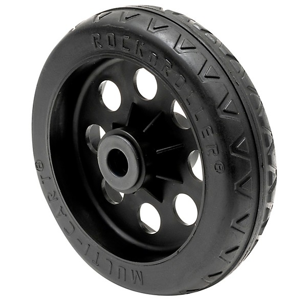 RockNRoller RWHLS8X2BK 8"x2" R-Trac Symmetrical Wheel for R12 Caster, Black Hub 2-Pack