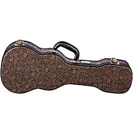 Luna Tooled Leather Concert Ukulele Hard Case Brown