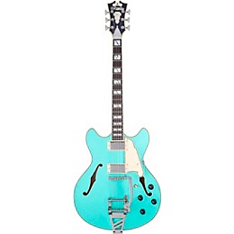 D'Angelico Deluxe DC Semi-Hollow Electric Guitar With D'Angelico Shield Tremolo Matte Surf Green