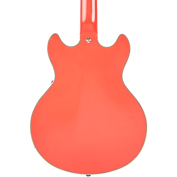 D'Angelico Premier Series Mini DC Semi-Hollow Electric Guitar Stop-bar Tailpiece Fiesta Red