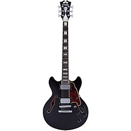 D'Angelico Premier Series Mini DC Semi-Hollow Electric Guitar Stop-bar Tailpiece Black Flake