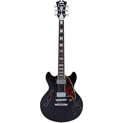 D'angelico Premier Series Mini Dc Semi-Hollow Electric Guitar Stop-Bar Tailpiece Black Flake for sale