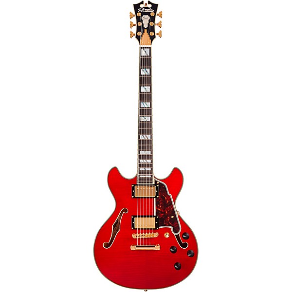 D'Angelico Excel Mini DC Semi-Hollow Electric Guitar Transparent Cherry