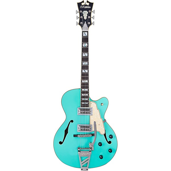 D'Angelico Deluxe Series 175 With TV Jones Humbuckers Limited-Edition Hollowbody Electric Guitar Matte Surf Green
