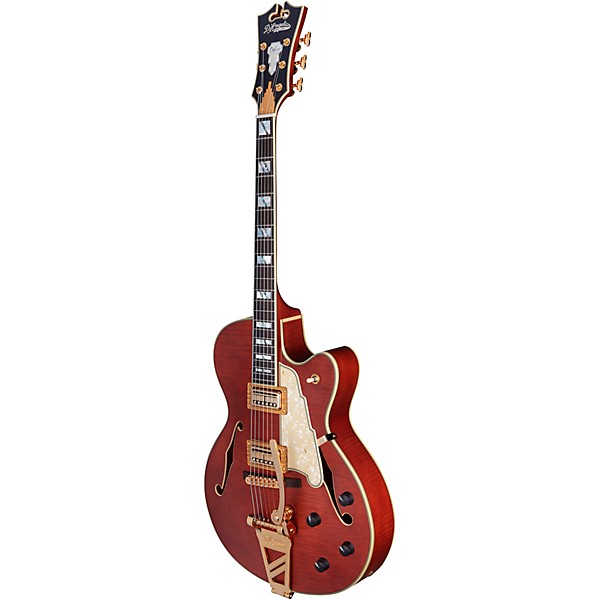 D'Angelico Deluxe Series 175 With TV Jones Humbuckers Limited-Edition Hollowbody Electric Guitar Matte Walnut