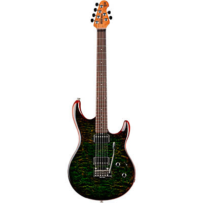 Ernie Ball Music Man Luke 3 Hh Quilt Maple Top Rosewood Fingerboard Electric Guitar Luscious Green for sale