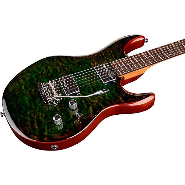 Ernie Ball Music Man Luke 3 HH Quilt Maple Top Rosewood Fingerboard Electric Guitar Luscious Green