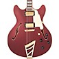 Clearance D'Angelico Deluxe Series DC Semi-Hollow Electric Guitar With USA Seymour Duncan Humbuckers and Stairstep Tailpiece Matte Wine thumbnail