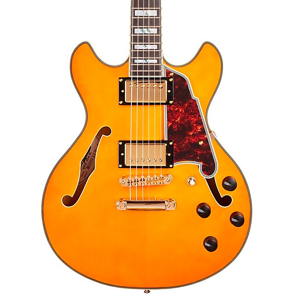 D'Angelico Excel Series Mini DC Semi-Hollow Electric Guitar Spruce top USA Seymour Duncan Humbuckers Stop-bar Tailpiece Vi...