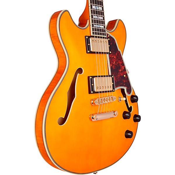 D'Angelico Excel Series Mini DC Semi-Hollow Electric Guitar Spruce top USA Seymour Duncan Humbuckers Stop-bar Tailpiece Vi...