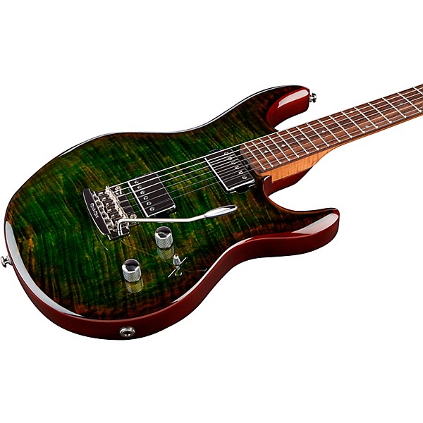Open Box Ernie Ball Music Man Luke 3 HH Flame Maple Top Rosewood Fingerboard Electric Guitar Level 2 Luscious Green 197881...