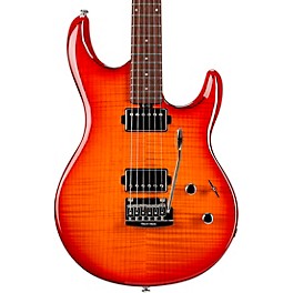 Ernie Ball Music Man Luke 3 HH Flame Maple Top Rosewood Fingerboard Electric Guitar Cherry Burst