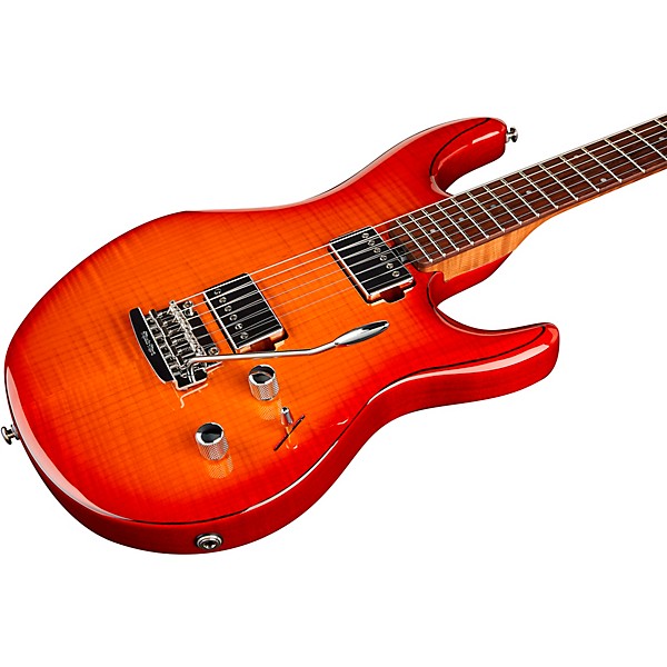 Ernie Ball Music Man Luke 3 HH Flame Maple Top Rosewood Fingerboard Electric Guitar Cherry Burst