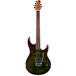 Ernie Ball Music Man Luke 3 HSS Flame Maple Top Rosewood Fingerboard Electric Guitar Luscious Green