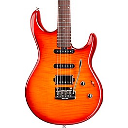 Ernie Ball Music Man Luke 3 HSS Flame Maple Top Rosewood Fingerboard Electric Guitar Cherry Burst