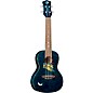 Luna Owl Quilt Top Concert Acoustic-Electric Ukulele Transparent Blue