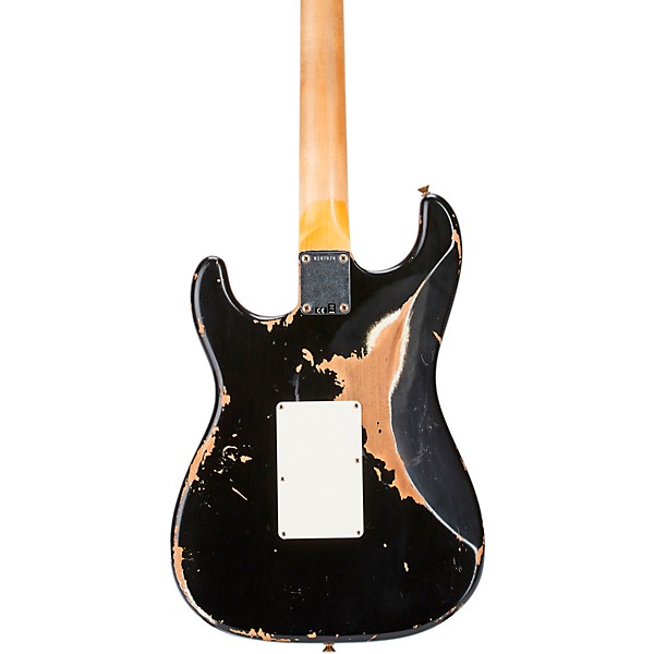 Fender Custom Shop 60 Stratocaster HSS Floyd Rose Heavy Relic Rosewood Fingerboard Electric Guitar Black