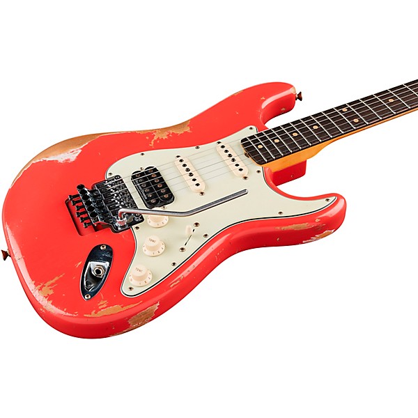 Fender Custom Shop 60 Stratocaster HSS Floyd Rose Heavy Relic Rosewood Fingerboard Electric Guitar Fiesta Red