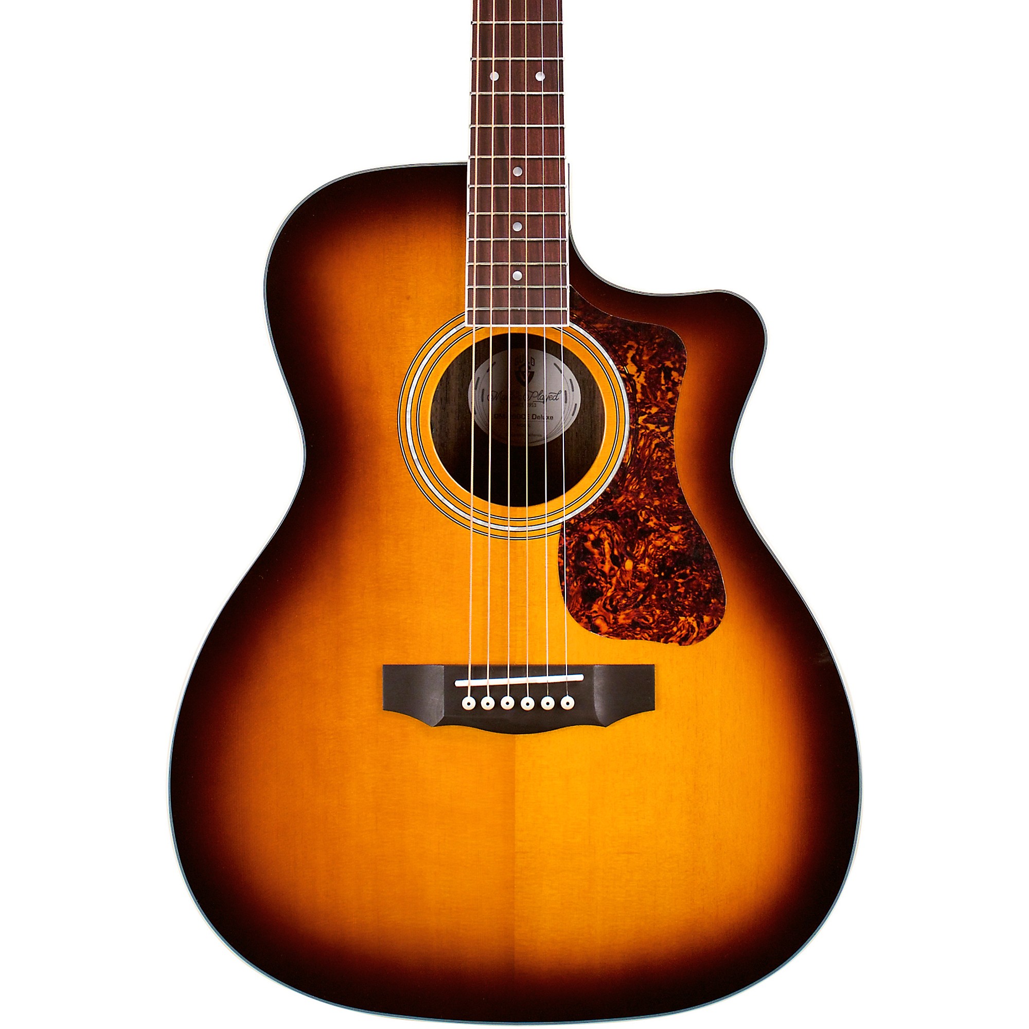 Guild OM-260CE Deluxe Orchestra Cutaway Acoustic-Electric Guitar ...