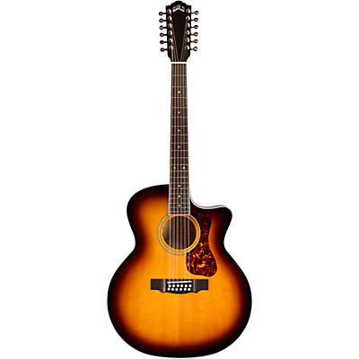 Guild F-2512Ce Deluxe 12-String Cutaway Jumbo Acoustic-Electric Guitar Antique Burst for sale