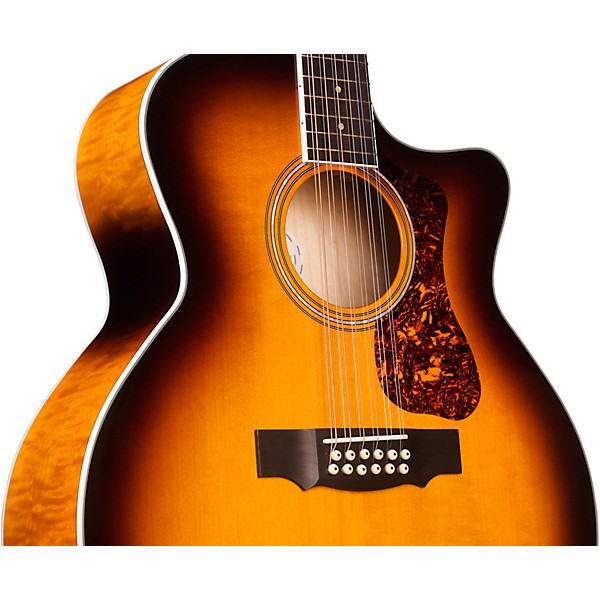 Open Box Guild F-2512CE Deluxe 12-String Cutaway Jumbo Acoustic-Electric Guitar Level 2 Antique Burst 194744857447