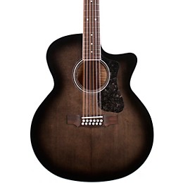 Open Box Guild F-2512CE Deluxe 12-String Cutaway Jumbo Acoustic-Electric Guitar Level 2 Trans Black Burst 194744832604