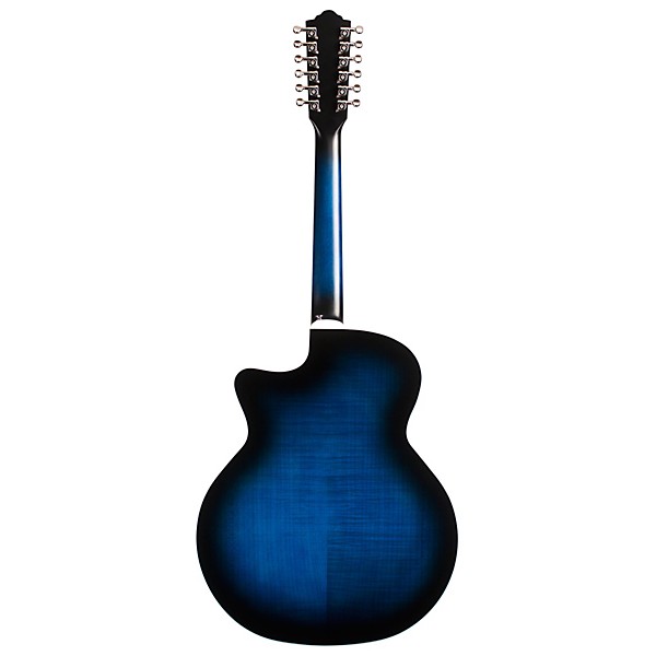 Open Box Guild F-2512CE Deluxe 12-String Cutaway Jumbo Acoustic-Electric Guitar Level 2 Dark Blue Burst 197881112783