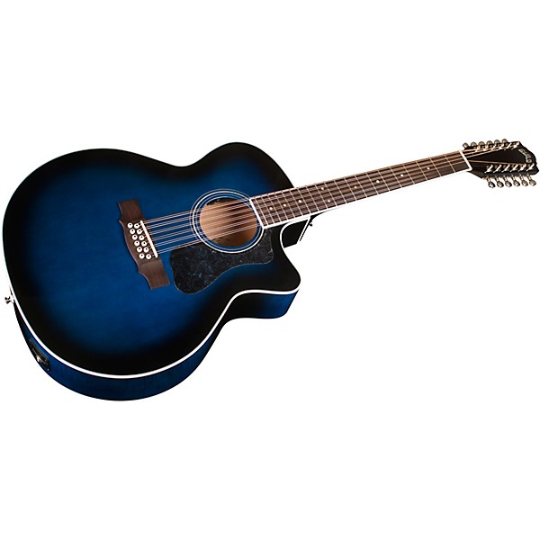 Open Box Guild F-2512CE Deluxe 12-String Cutaway Jumbo Acoustic-Electric Guitar Level 2 Dark Blue Burst 194744743634
