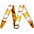 Fender WeighLess Monogram Guitar Strap White, Brown,... Fender WeighLess Monogram Guitar Strap White, Brown, and Yellow 2 in.