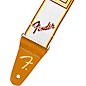 Fender WeighLess Monogram Guitar Strap White, Brown, and Yellow 2 in.