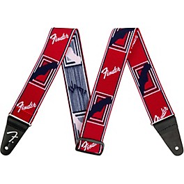 Fender WeighLess Monogram Guitar Strap White, Brown, and... Fender WeighLess Monogram Guitar Strap Red, White, and Blue 2 in.