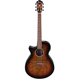 Ibanez AEG70L AEG Left-Handed Grand Concert Acoustic-Electric Guitar Tiger Burst High Gloss