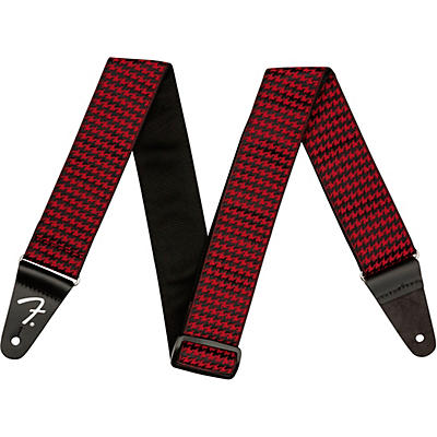 Fender Houndstooth Jacquard Guitar Strap Red 2 In. for sale