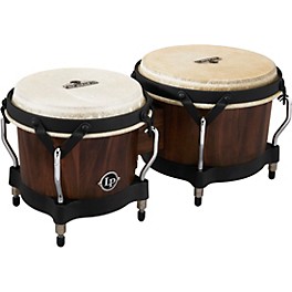 LP Matador Pine Whiskey Barrel Bongos, with Black Hardware