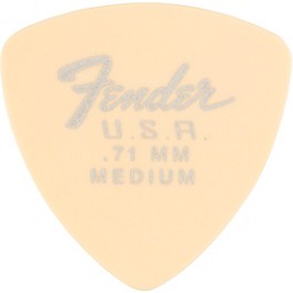 Fender 346 Dura-Tone Delrin Pick (12-Pack), Olympic White .71 mm 12 Pack