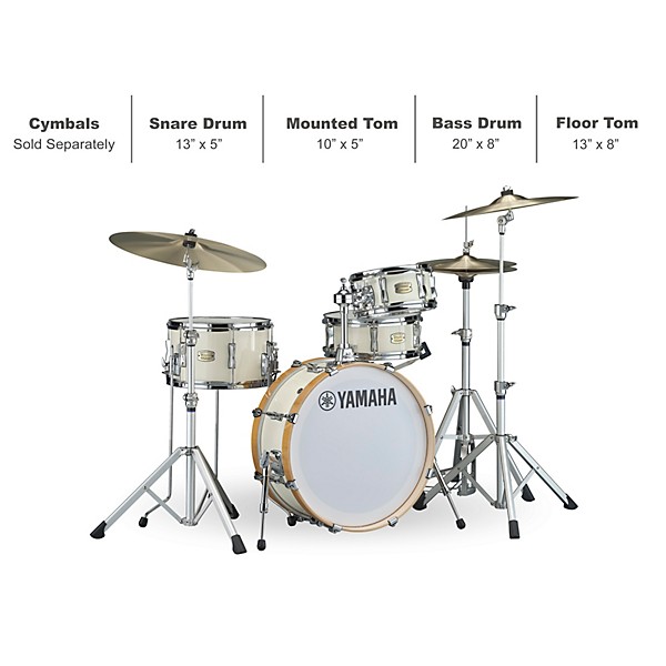 Yamaha Stage Custom Hip 4-Piece Shell Pack Classic White