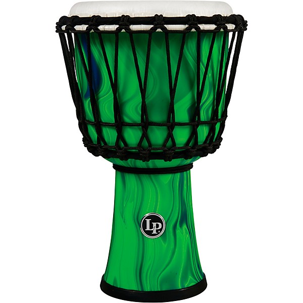 LP World Rope-Tuned Circle Djembe, 7 in. Green Marble