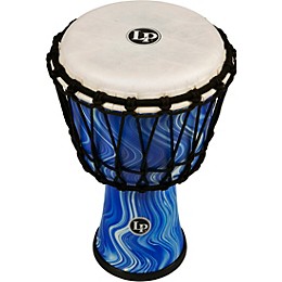 LP World Rope-Tuned Circle Djembe, 7 in. Blue Marble