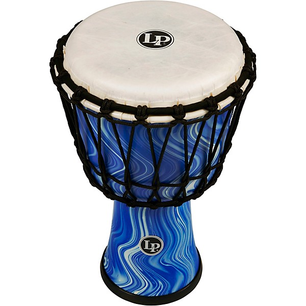 Open Box LP World Rope-Tuned Circle Djembe, 7 in. Level 1  Blue Marble